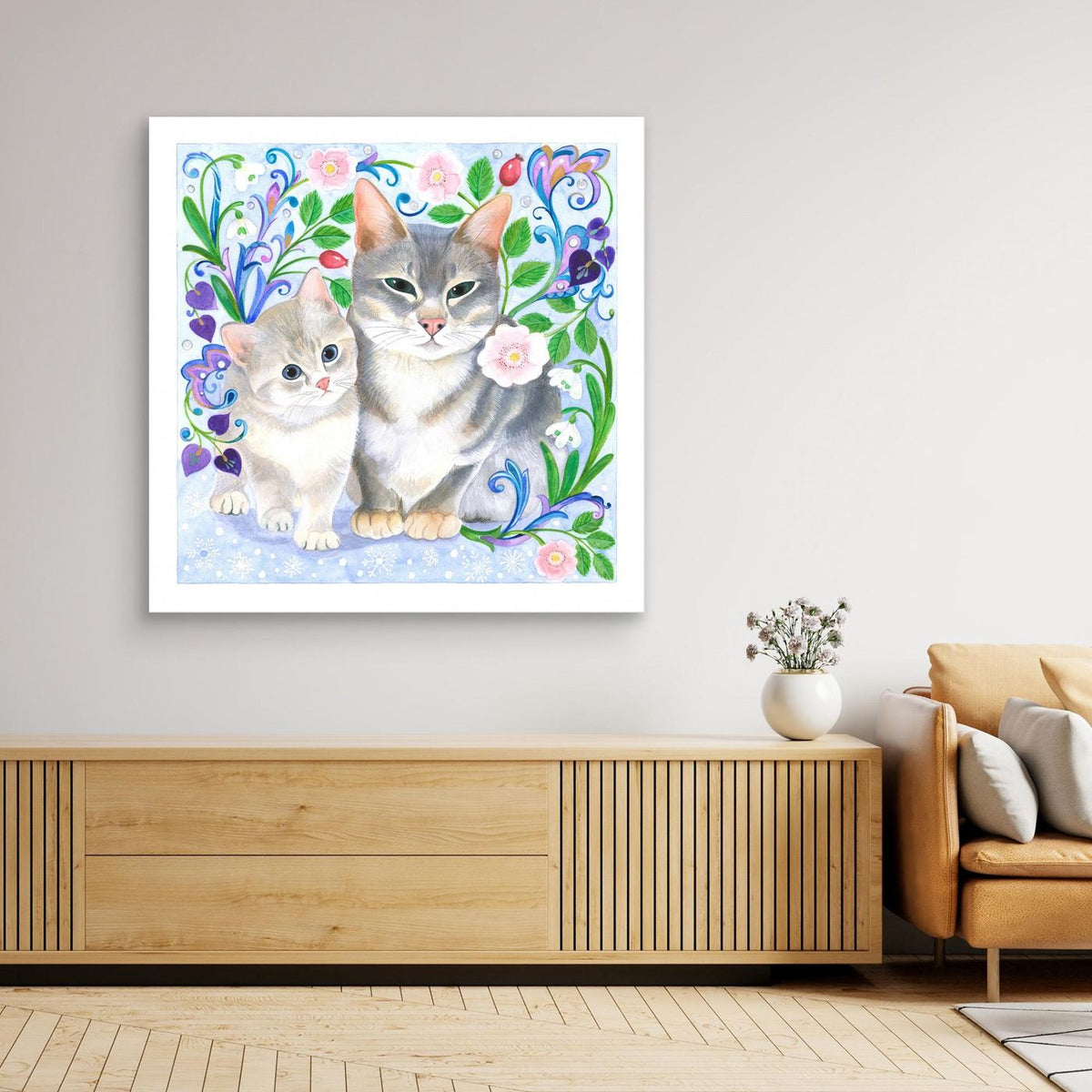 Whimsical Cats and Flowers by Isabelle Brent