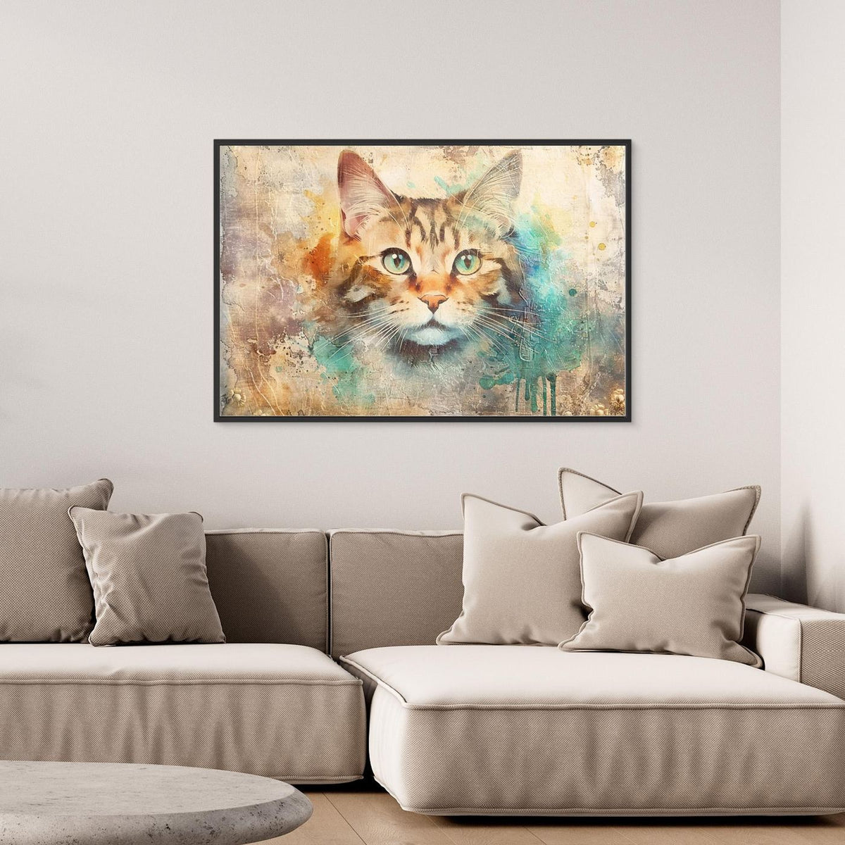Cat Animal Vintage Art Illustration Wallart 01 by Rafal Kulik