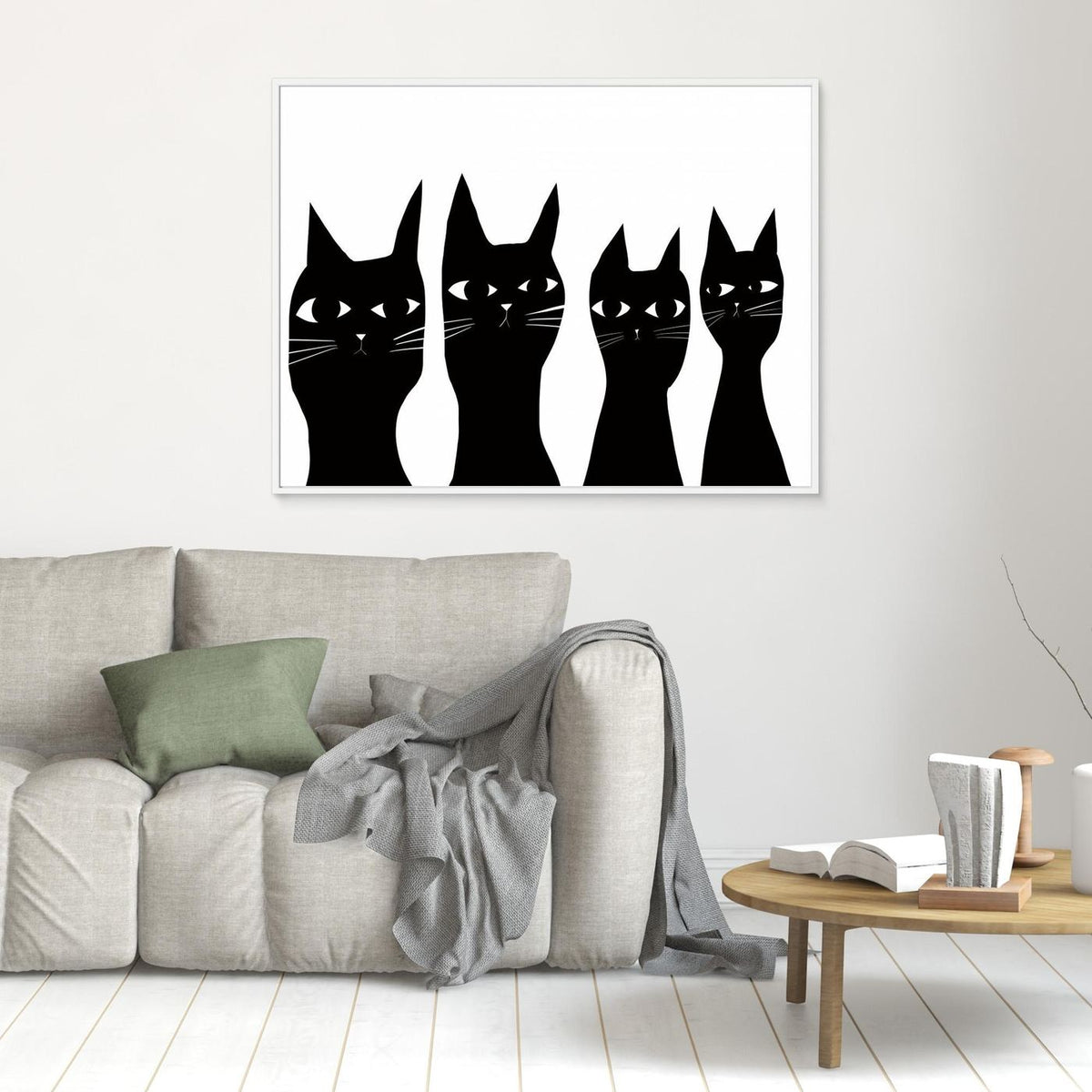 Four black cats by Sharyn Bursic