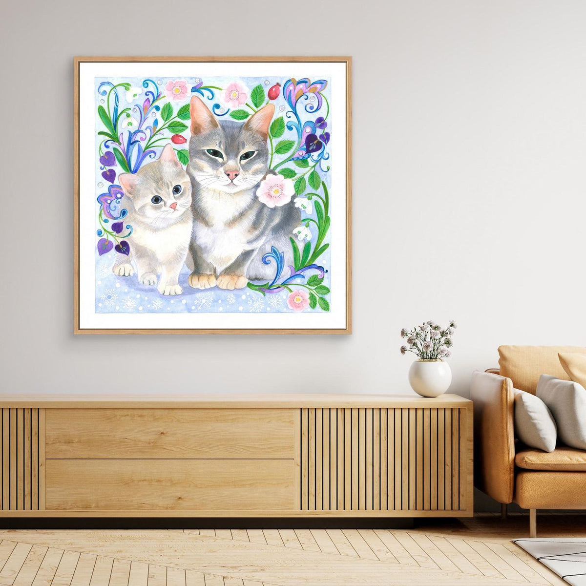 Whimsical Cats and Flowers by Isabelle Brent