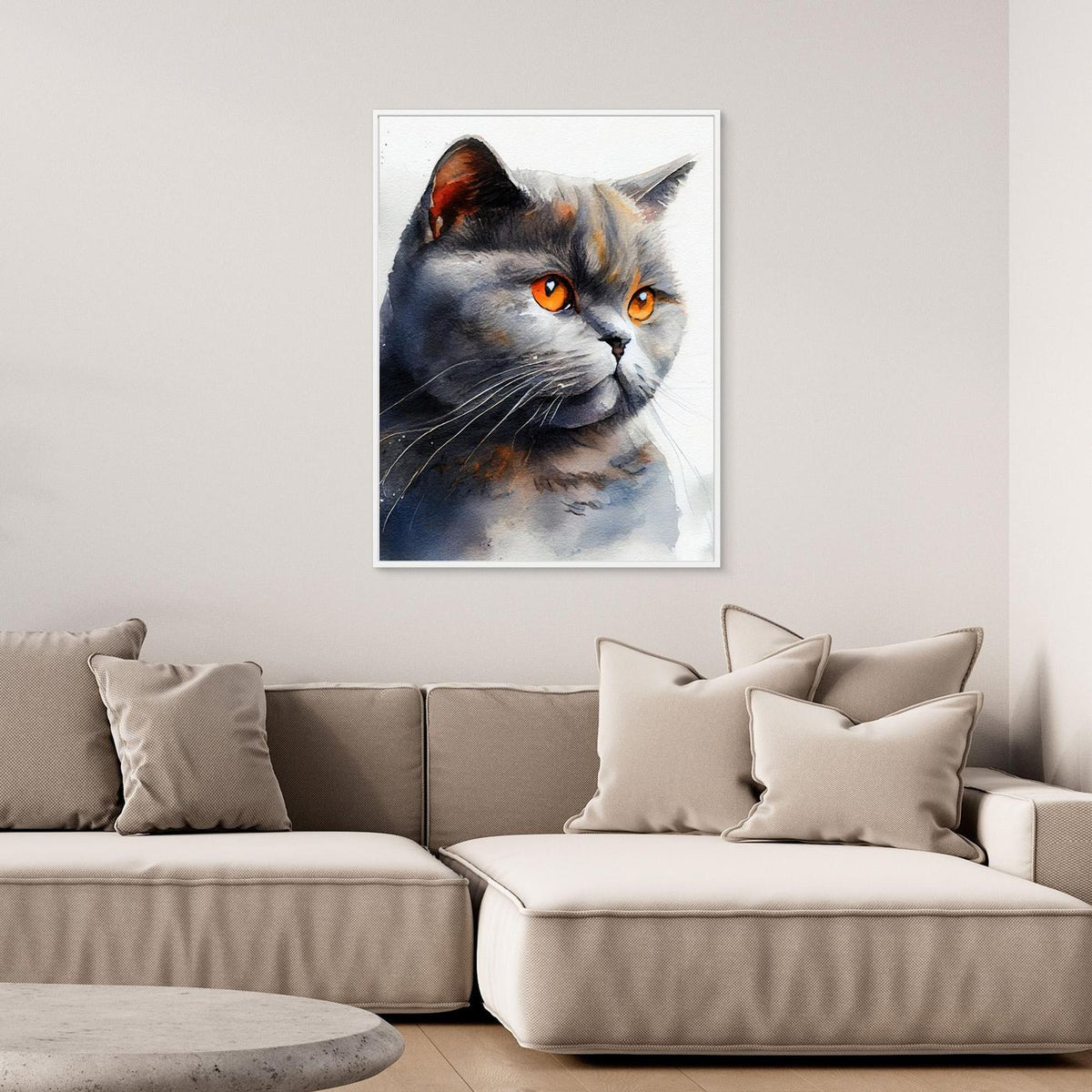 Cat watercolor painting animal by Justyna Jaszke