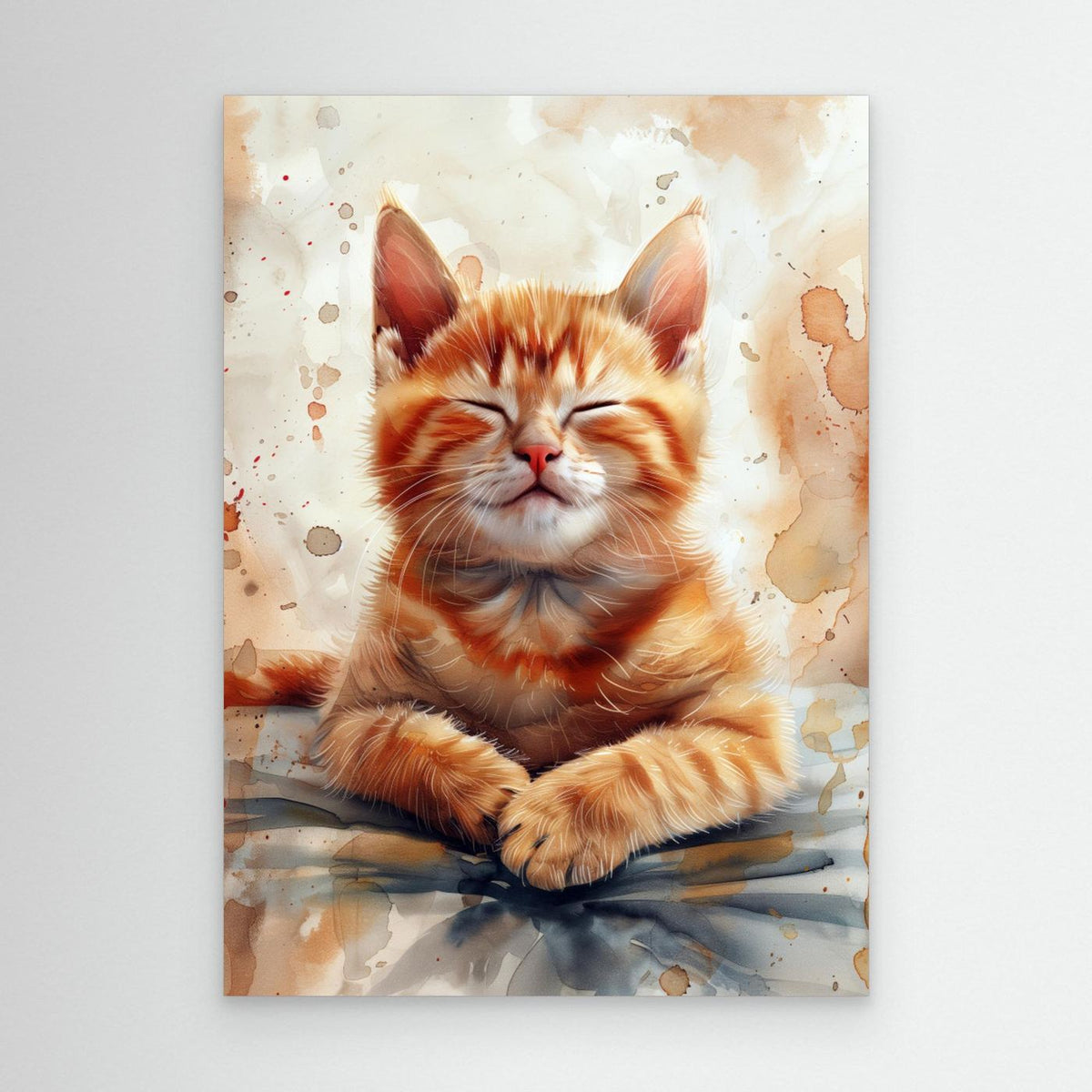 Orange watercolor Kitty (96) by Justyna Jaszke