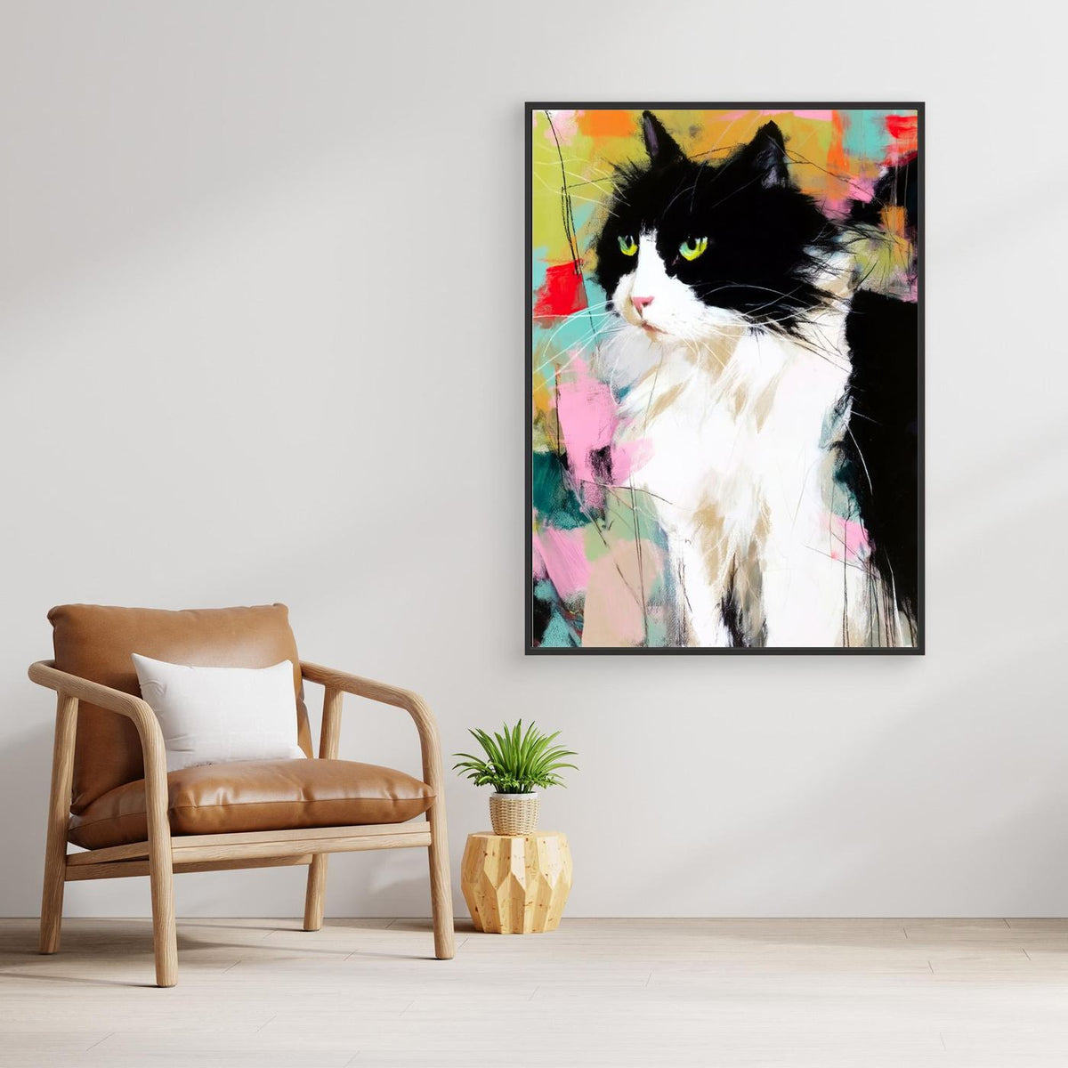 Colorful Cat Portrait by Justyna Jaszke