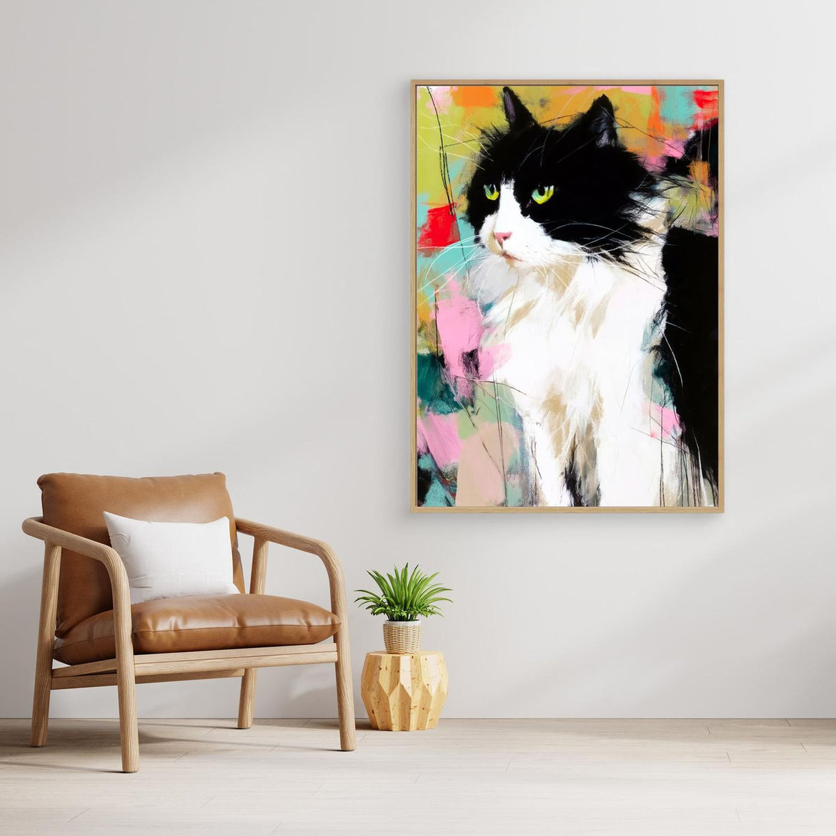 Colorful Cat Portrait by Justyna Jaszke