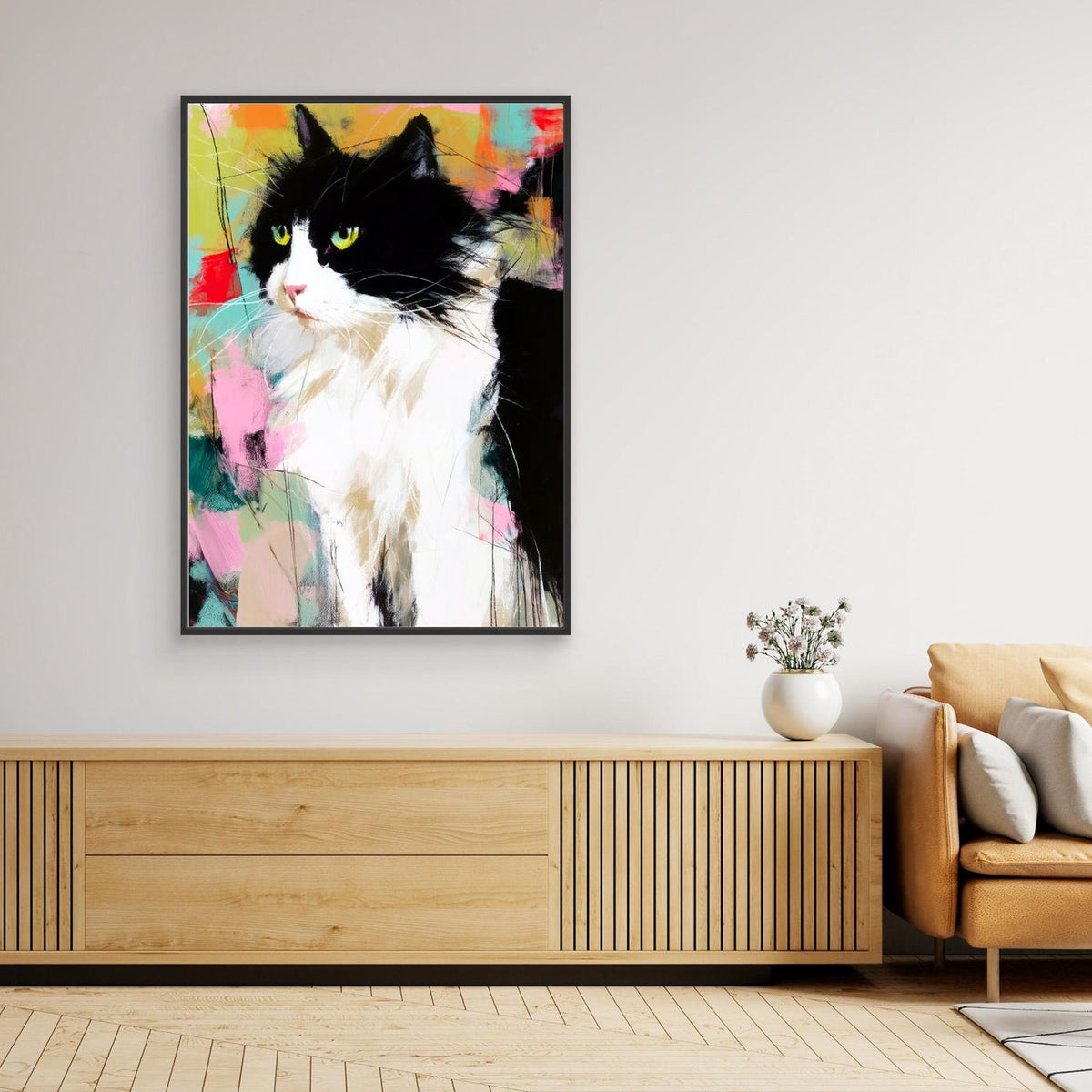 Colorful Cat Portrait by Justyna Jaszke