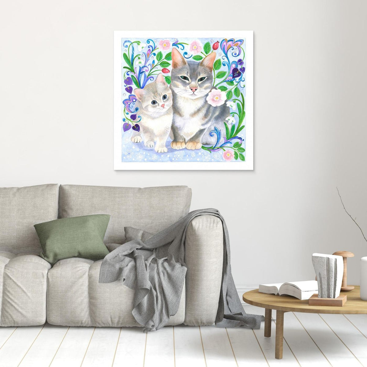 Whimsical Cats and Flowers by Isabelle Brent