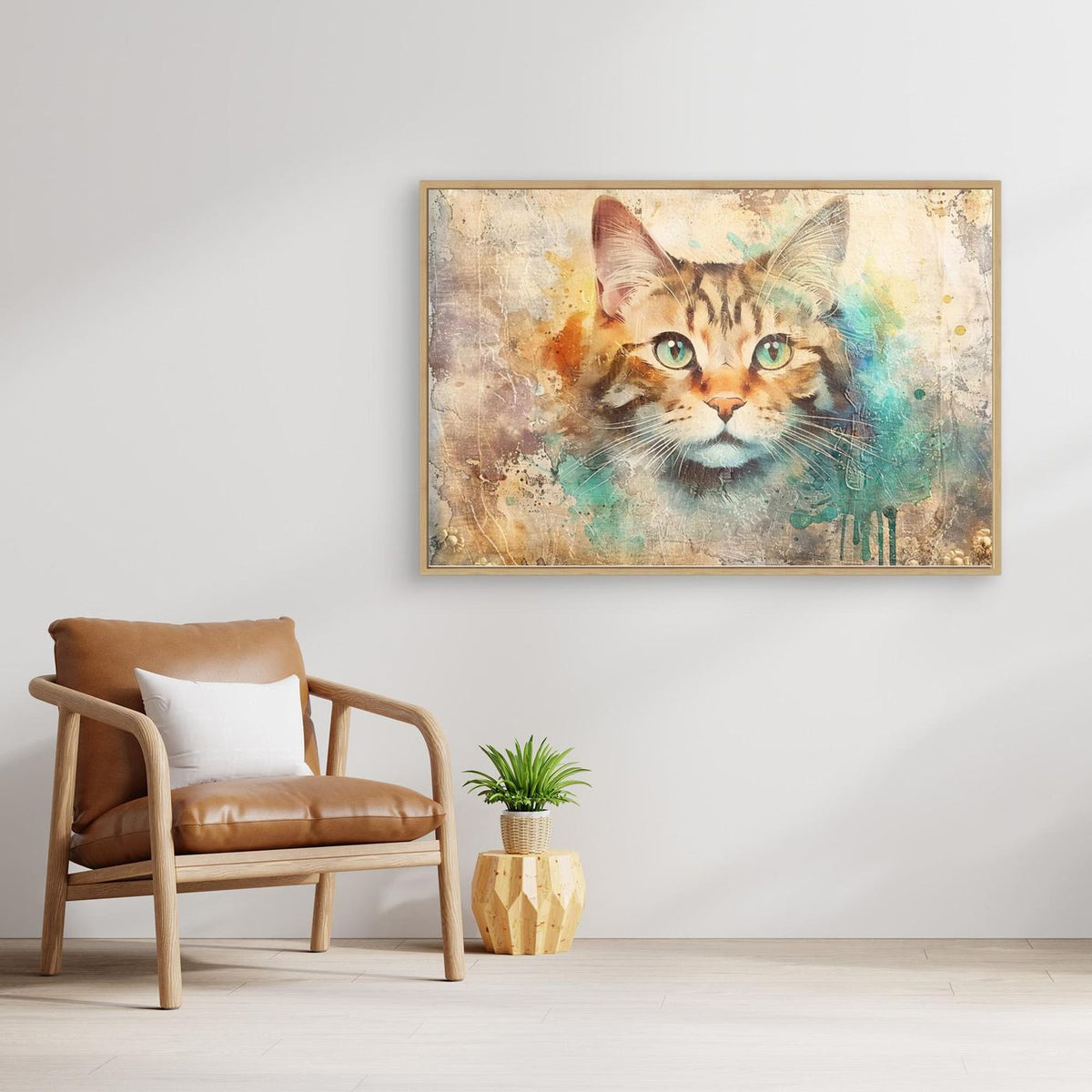 Cat Animal Vintage Art Illustration Wallart 01 by Rafal Kulik
