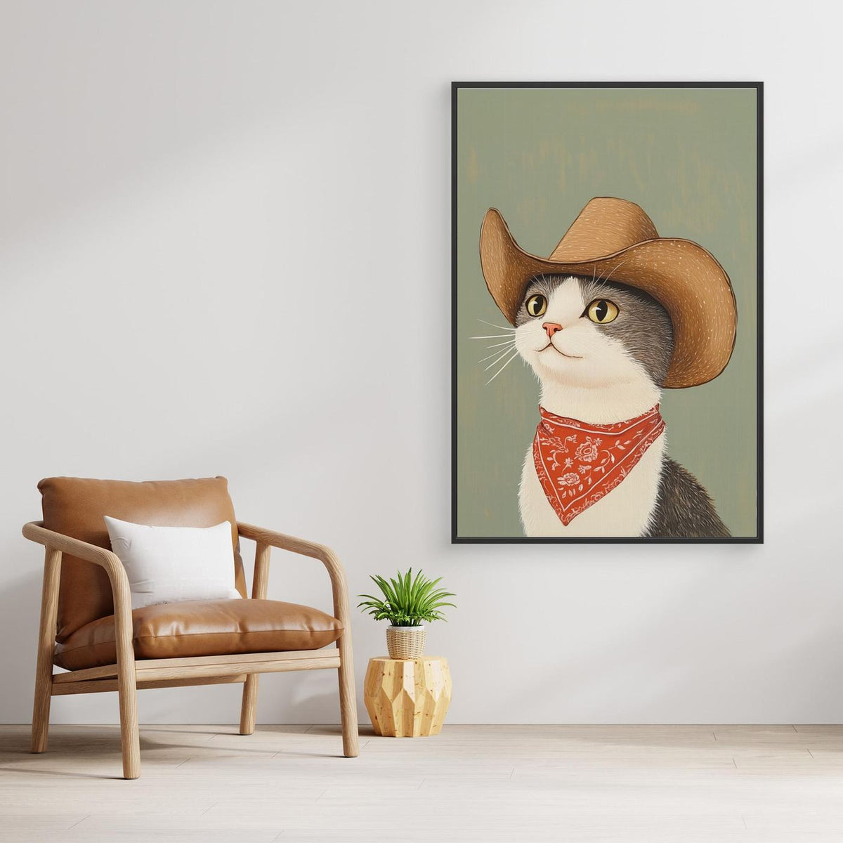 Cowboy English Shorthair Cat by Melloi Art Prints
