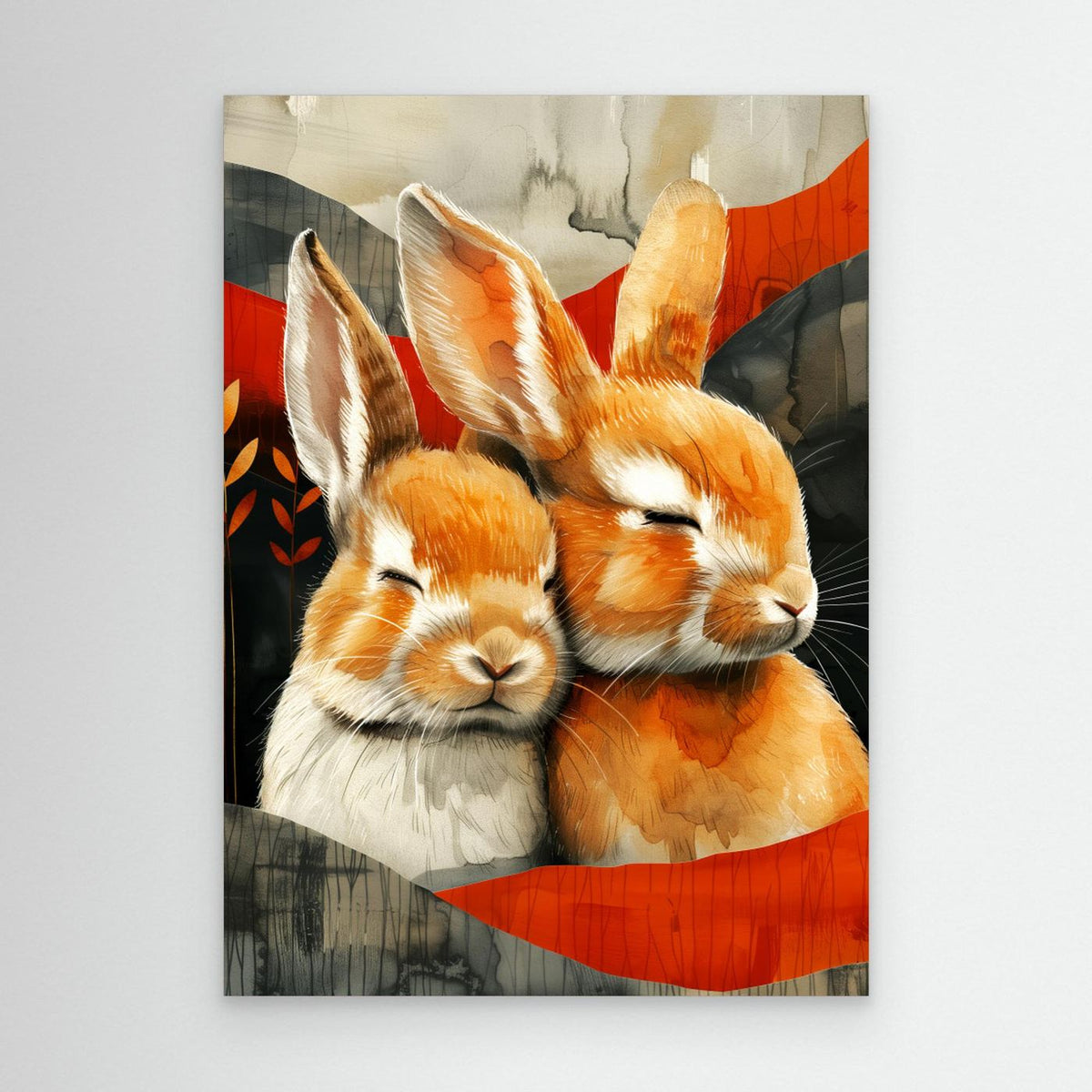 Bunny watercolor animal art 3 by Justyna Jaszke