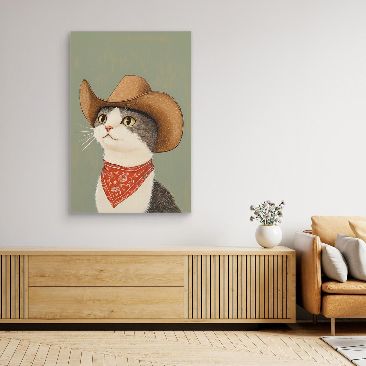 Cowboy English Shorthair Cat by Melloi Art Prints
