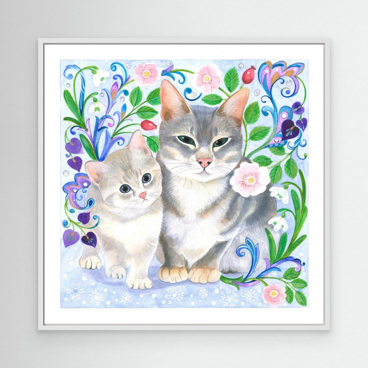 Whimsical Cats and Flowers by Isabelle Brent