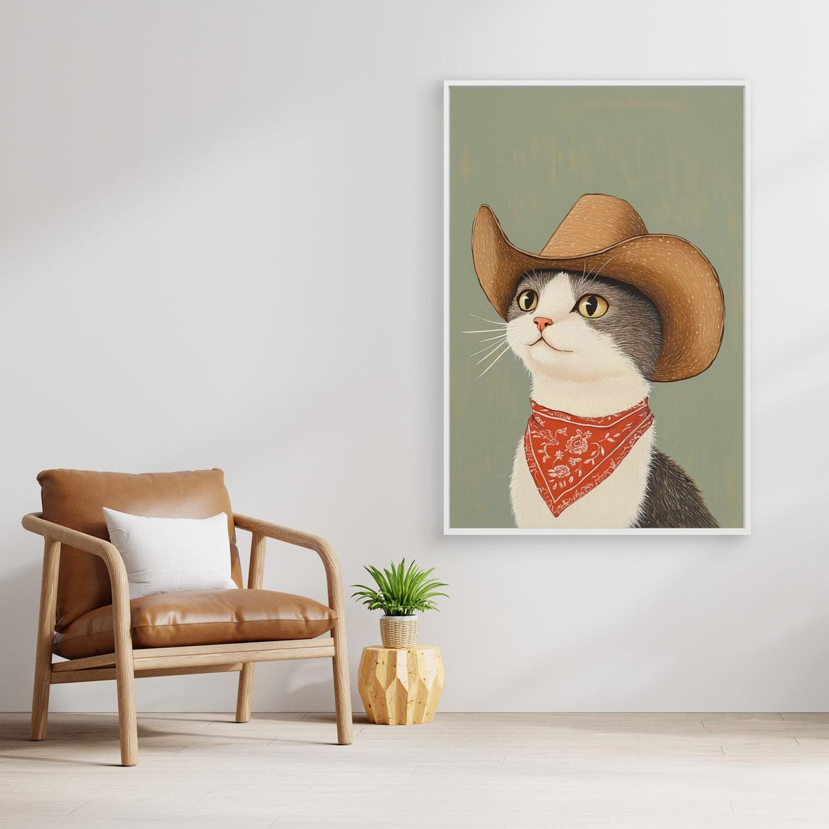 Cowboy English Shorthair Cat by Melloi Art Prints