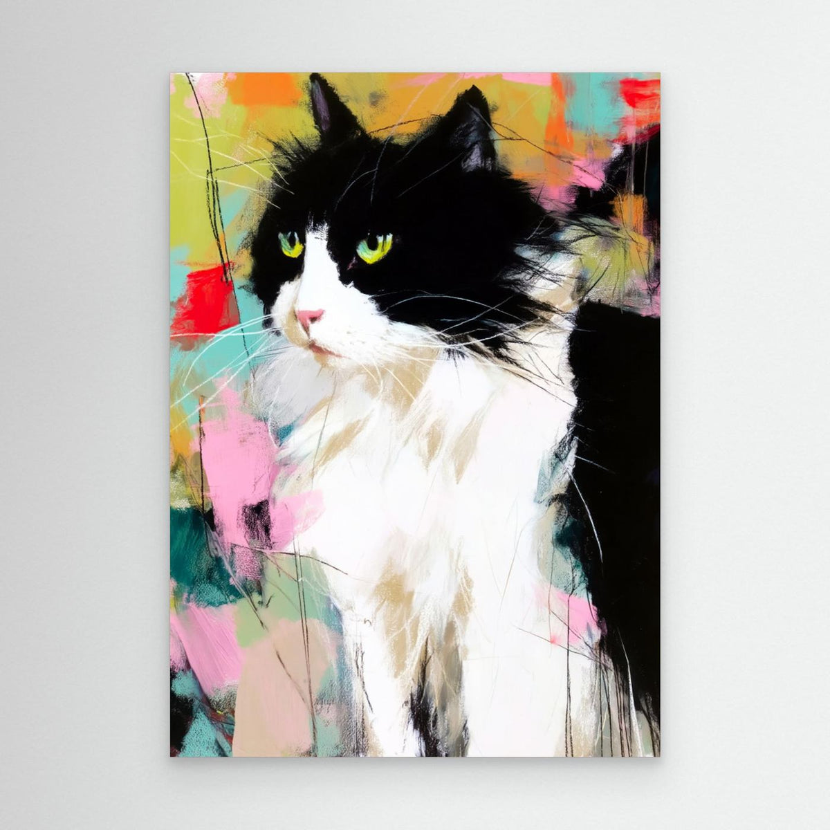 Colorful Cat Portrait by Justyna Jaszke