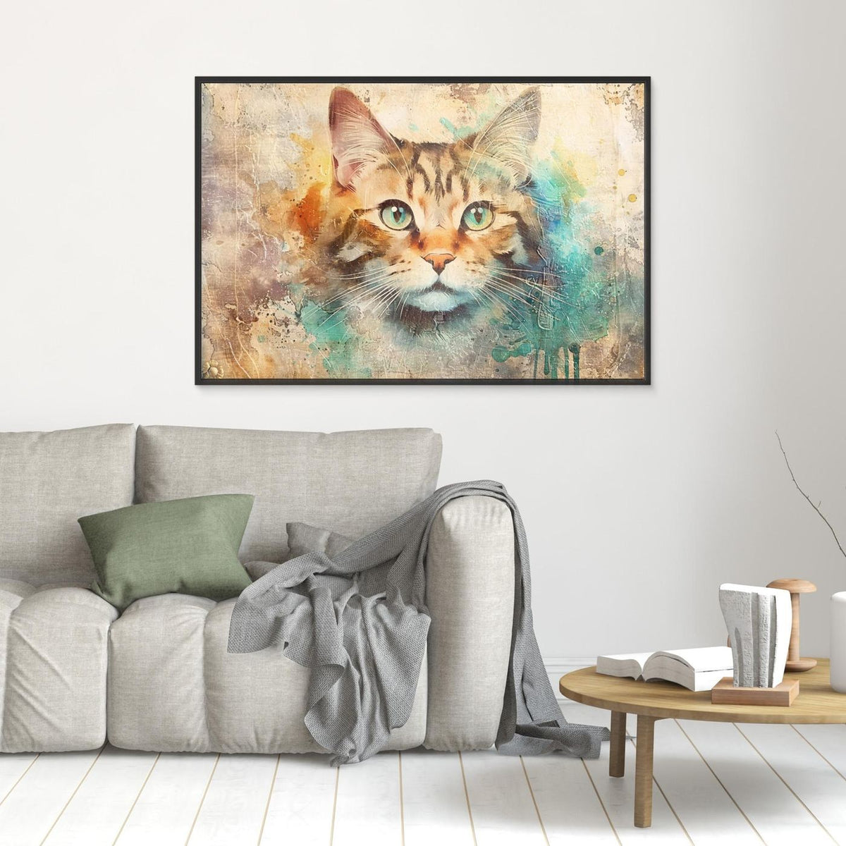 Cat Animal Vintage Art Illustration Wallart 01 by Rafal Kulik