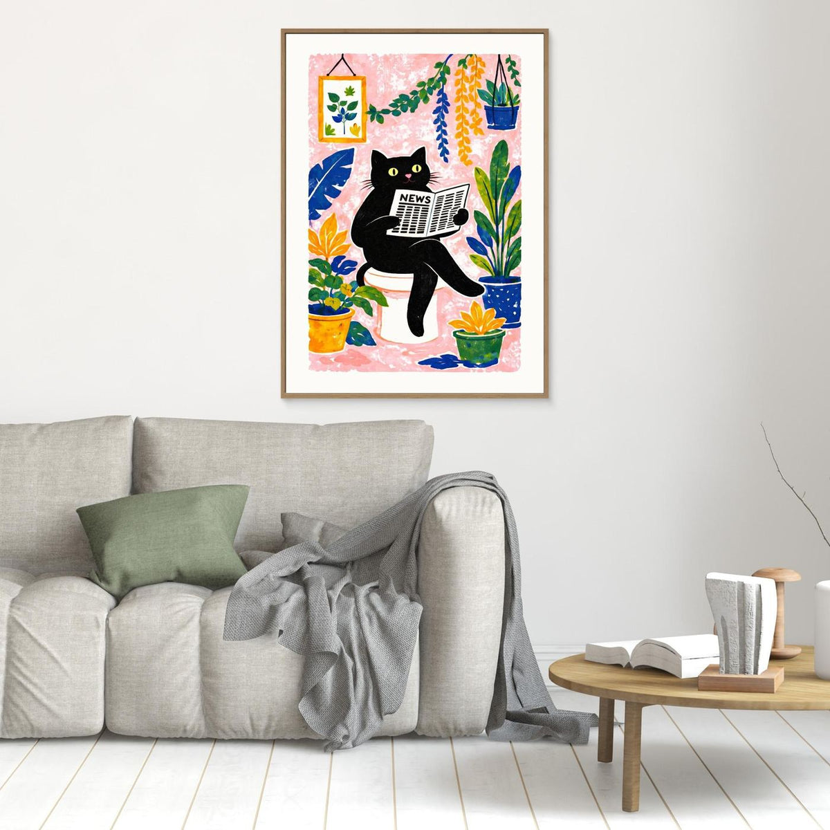 Whimsical Cat Reading News by Patryk Krygowski