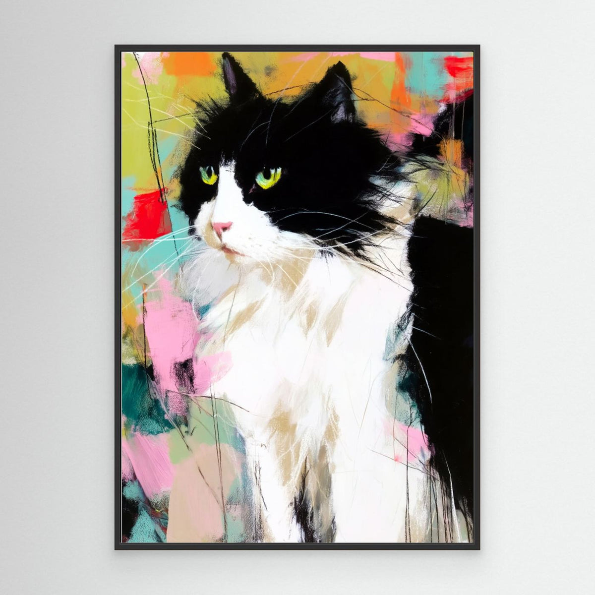 Colorful Cat Portrait by Justyna Jaszke