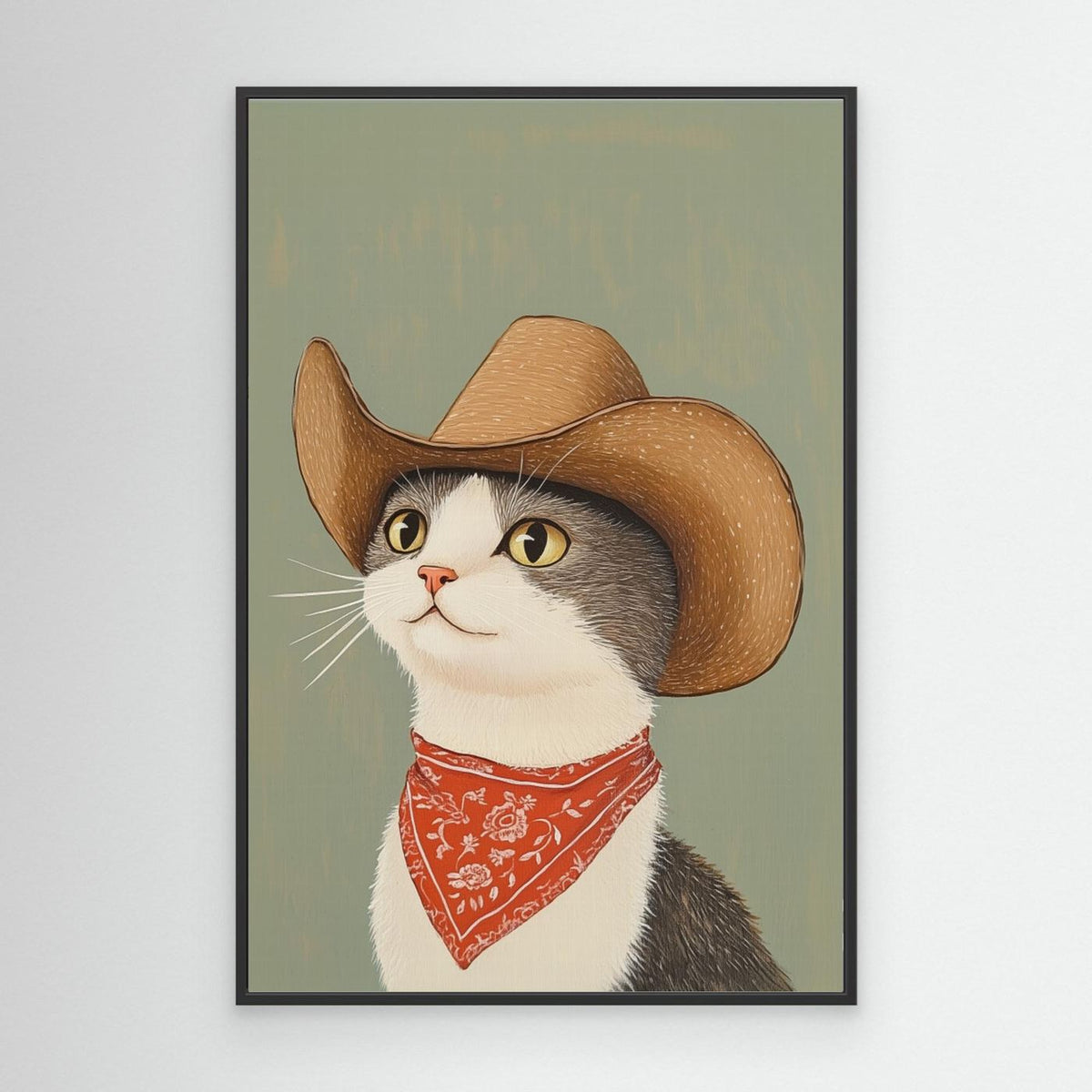 Cowboy English Shorthair Cat by Melloi Art Prints