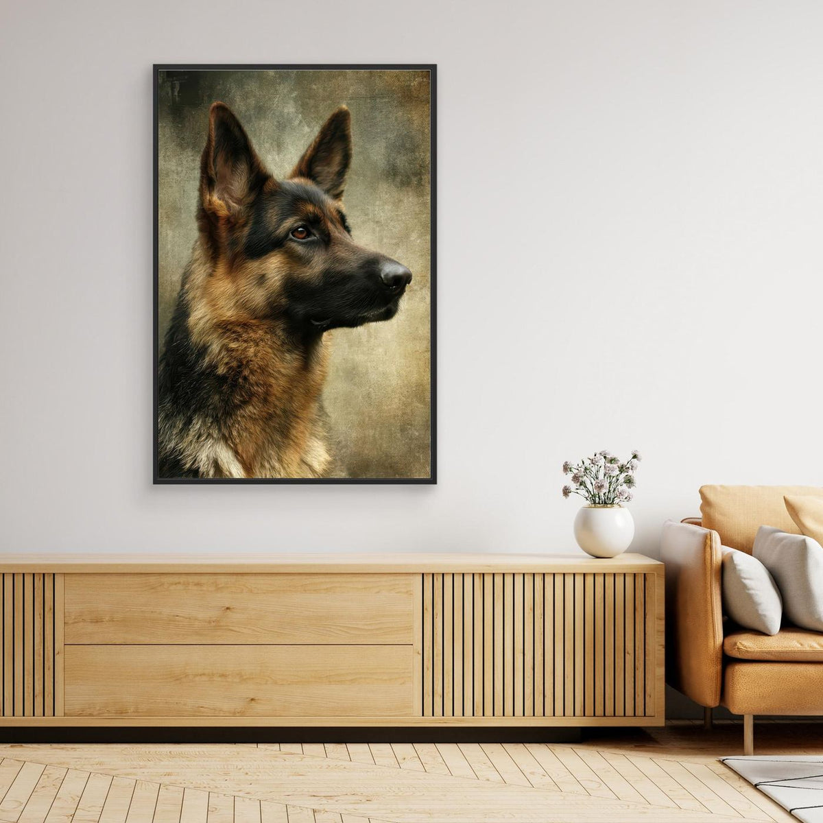 Portrait of a Handsome German Hound Shepherd 1 by Rafal Kulik