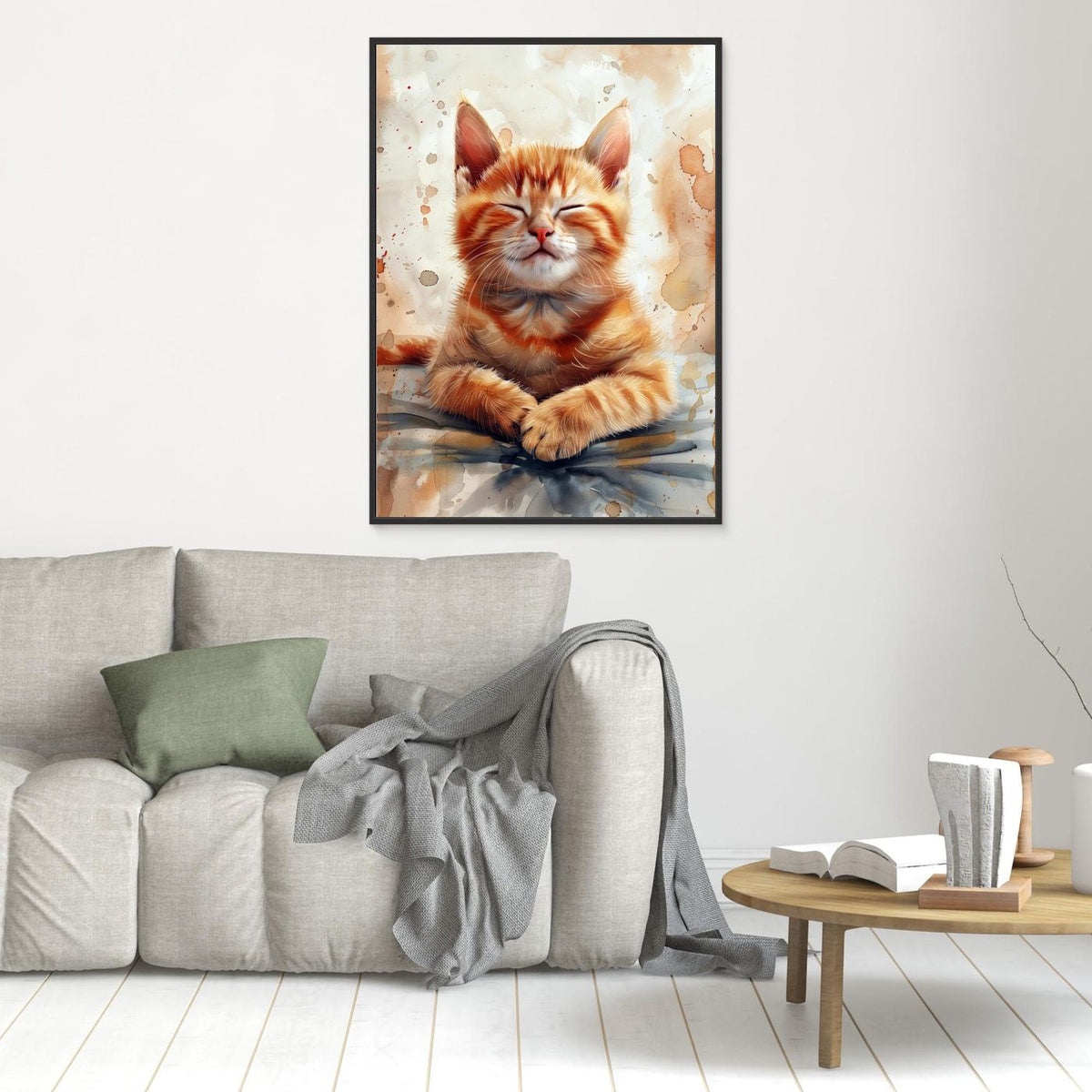 Orange watercolor Kitty (96) by Justyna Jaszke