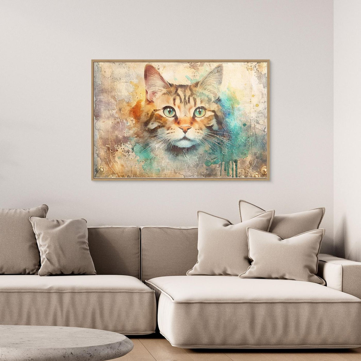 Cat Animal Vintage Art Illustration Wallart 01 by Rafal Kulik