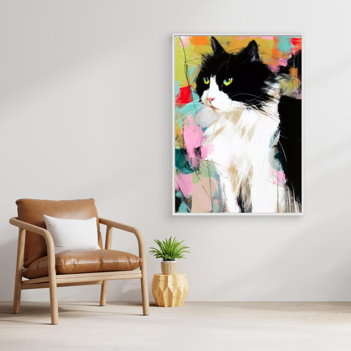 Colorful Cat Portrait by Justyna Jaszke