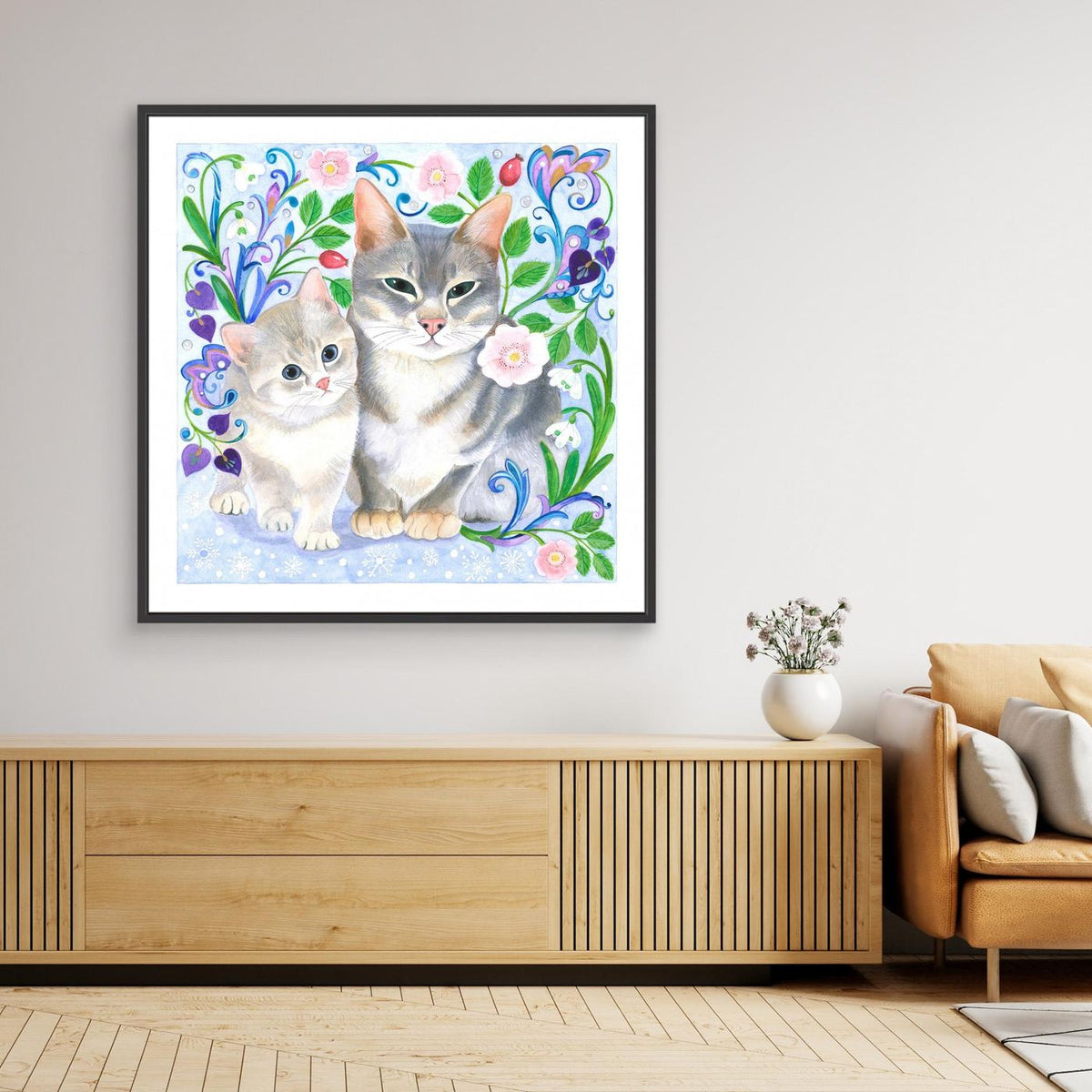 Whimsical Cats and Flowers by Isabelle Brent