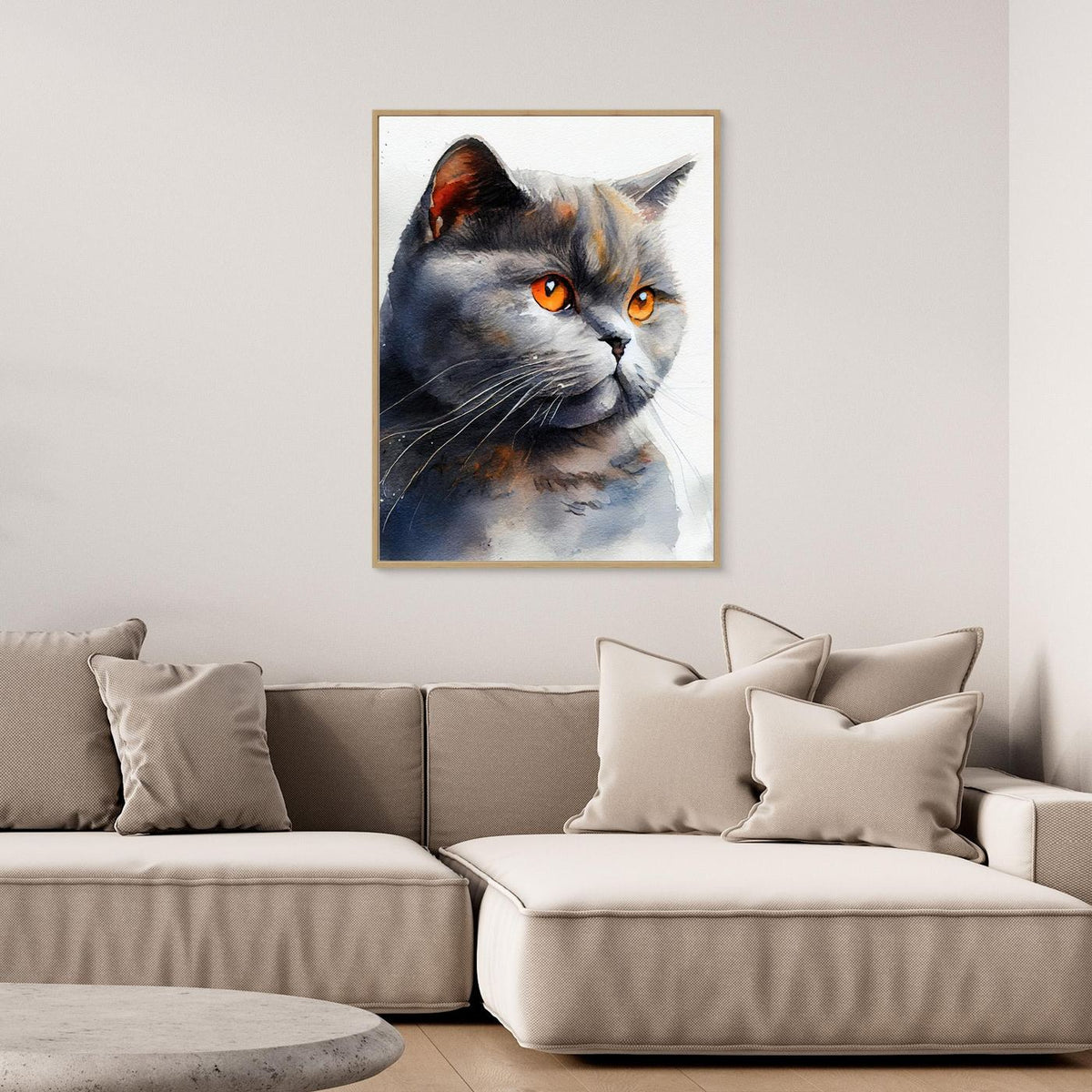 Cat watercolor painting animal by Justyna Jaszke