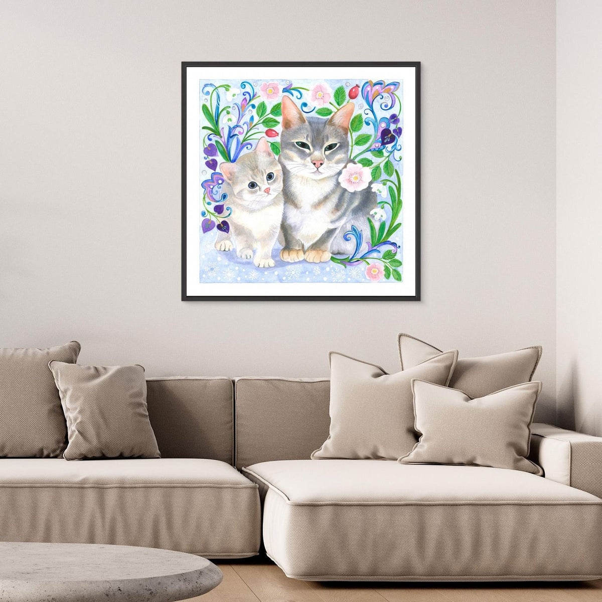 Whimsical Cats and Flowers by Isabelle Brent