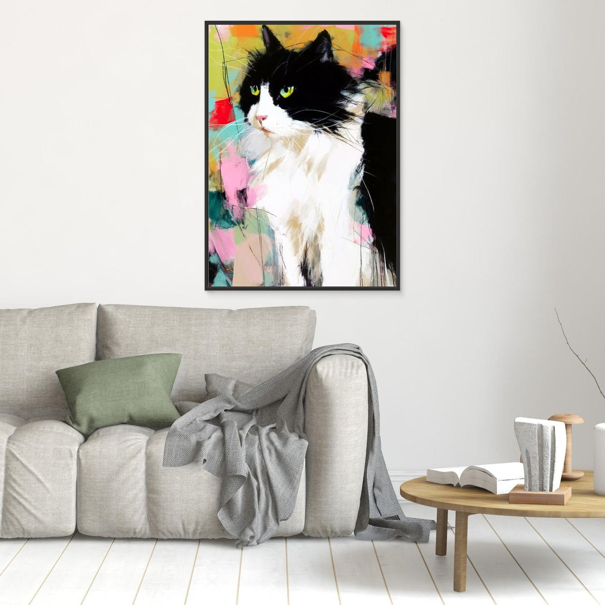Colorful Cat Portrait by Justyna Jaszke