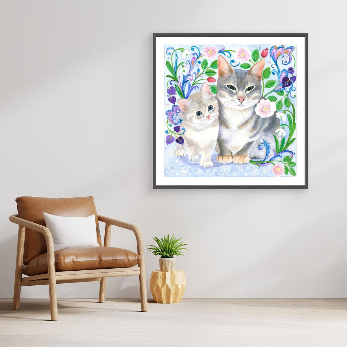 Whimsical Cats and Flowers by Isabelle Brent