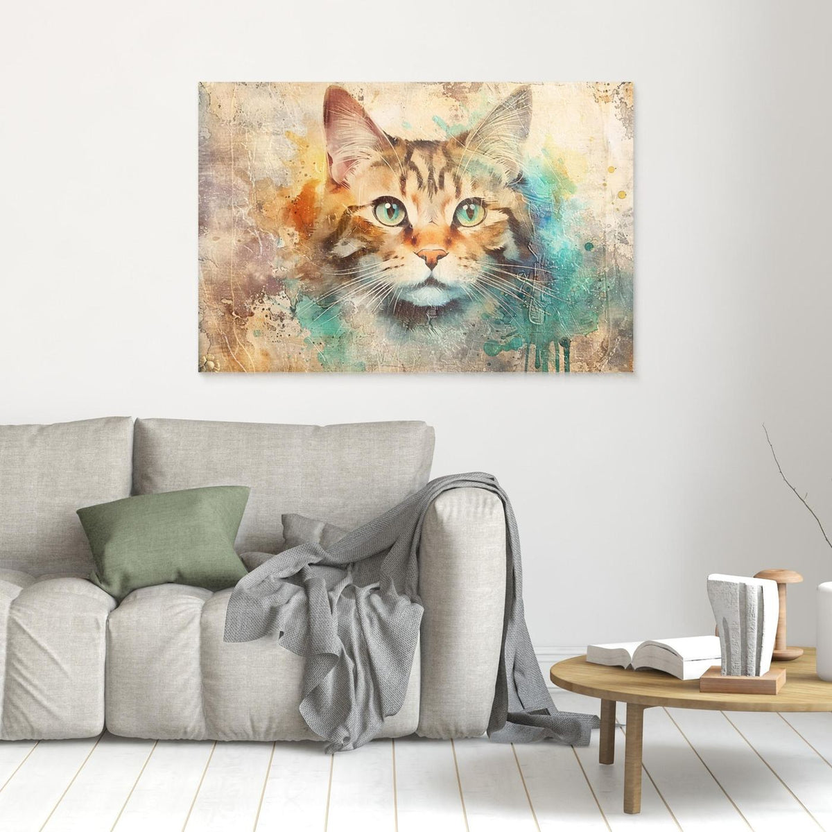 Cat Animal Vintage Art Illustration Wallart 01 by Rafal Kulik