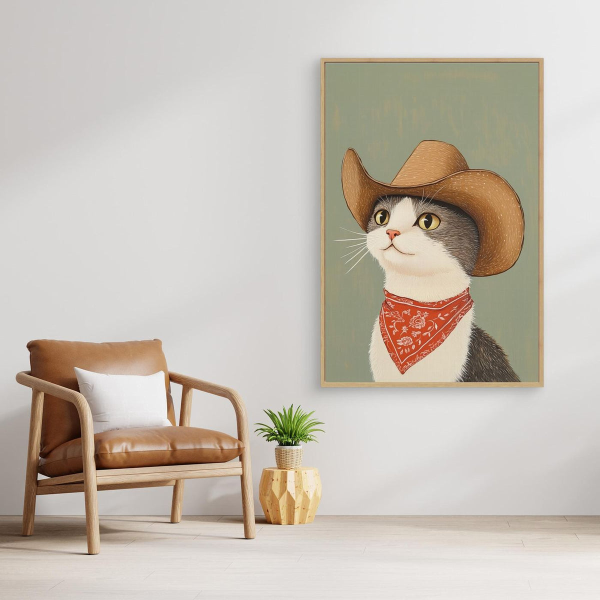Cowboy English Shorthair Cat by Melloi Art Prints