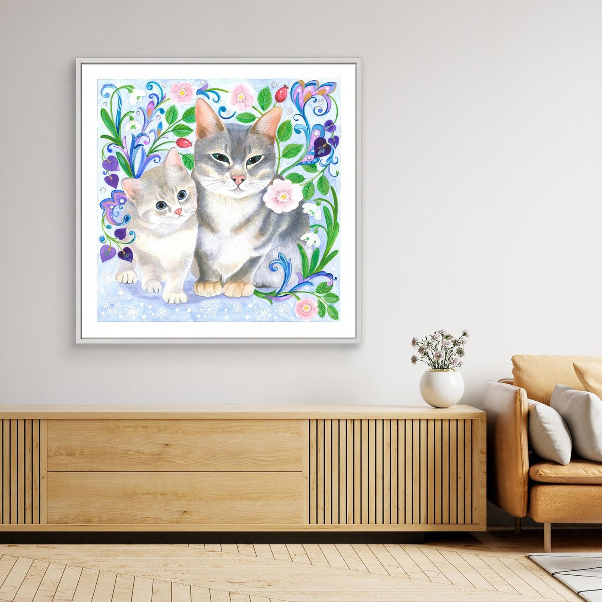 Whimsical Cats and Flowers by Isabelle Brent