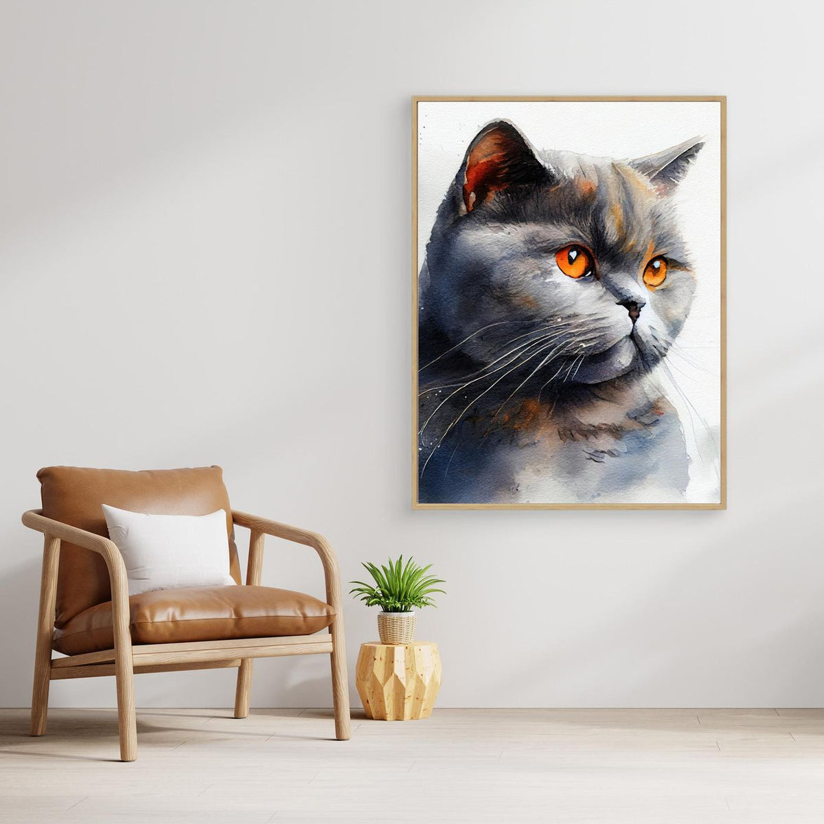 Cat watercolor painting animal by Justyna Jaszke