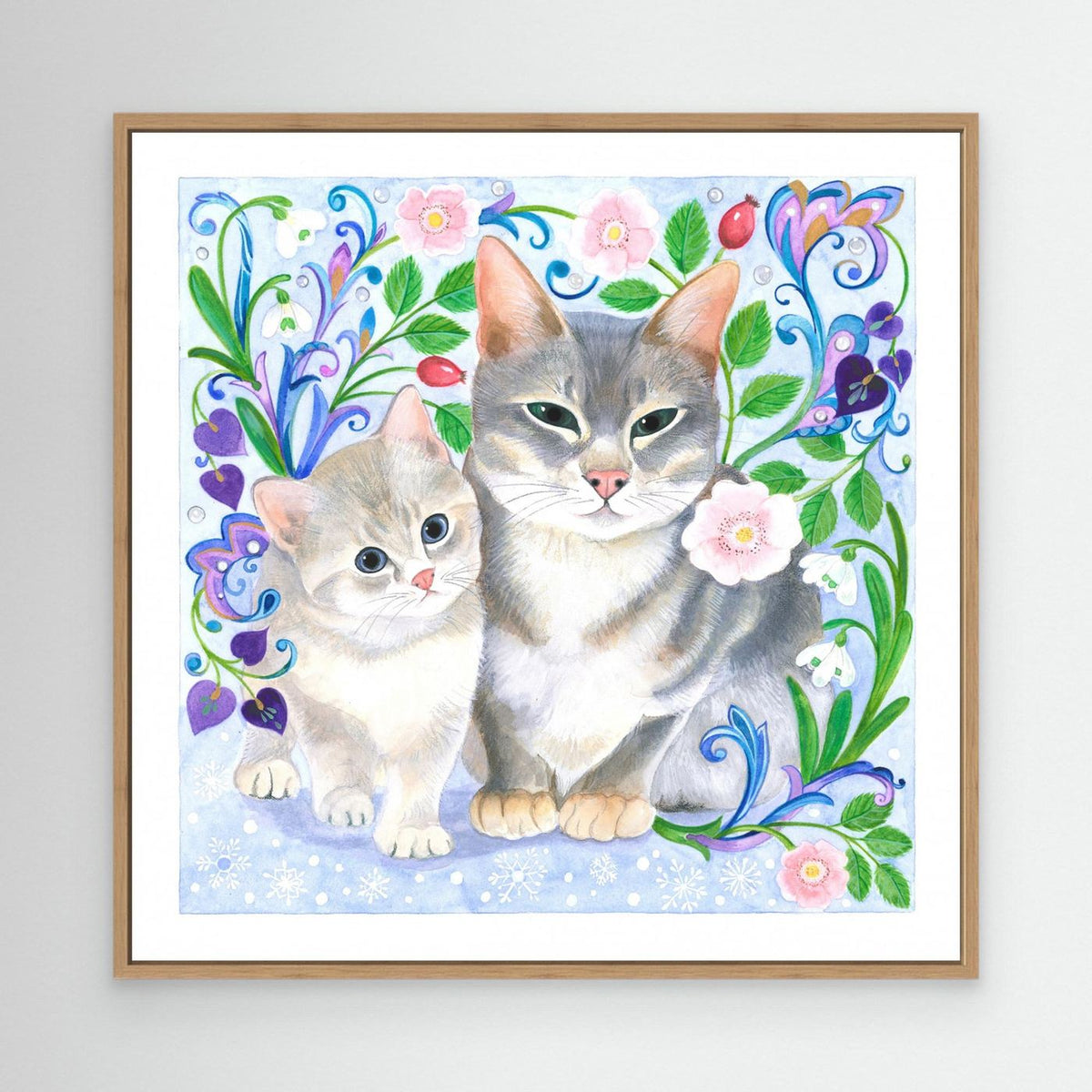 Whimsical Cats and Flowers by Isabelle Brent
