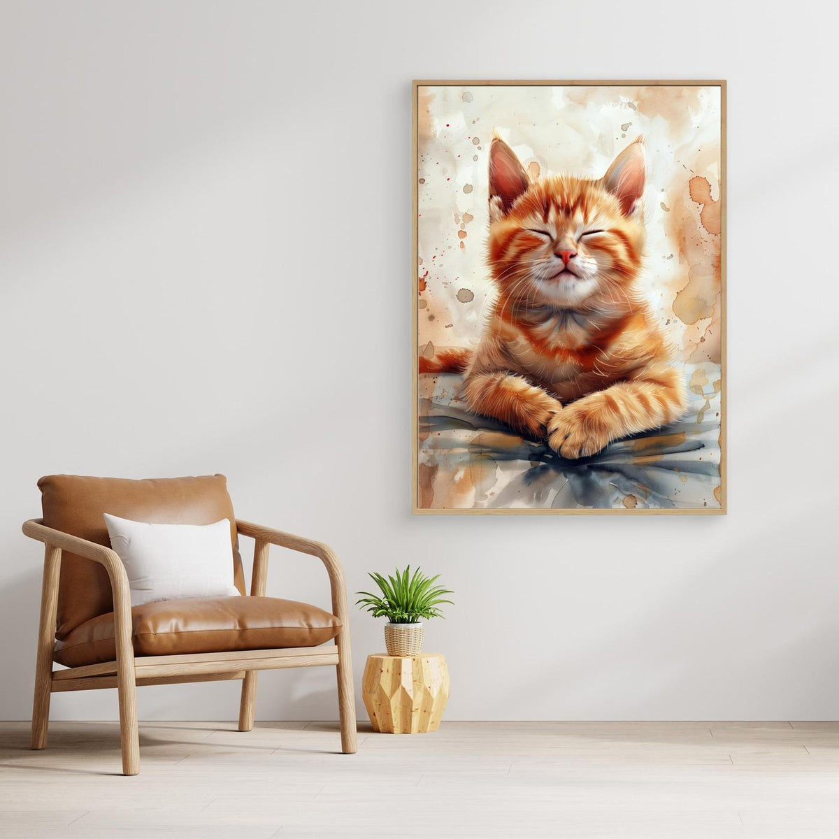 Orange watercolor Kitty (96) by Justyna Jaszke