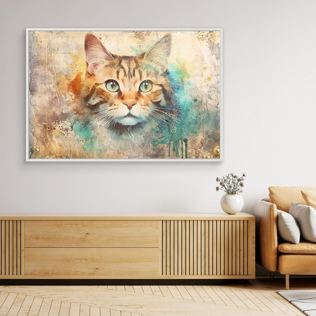 Cat Animal Vintage Art Illustration Wallart 01 by Rafal Kulik