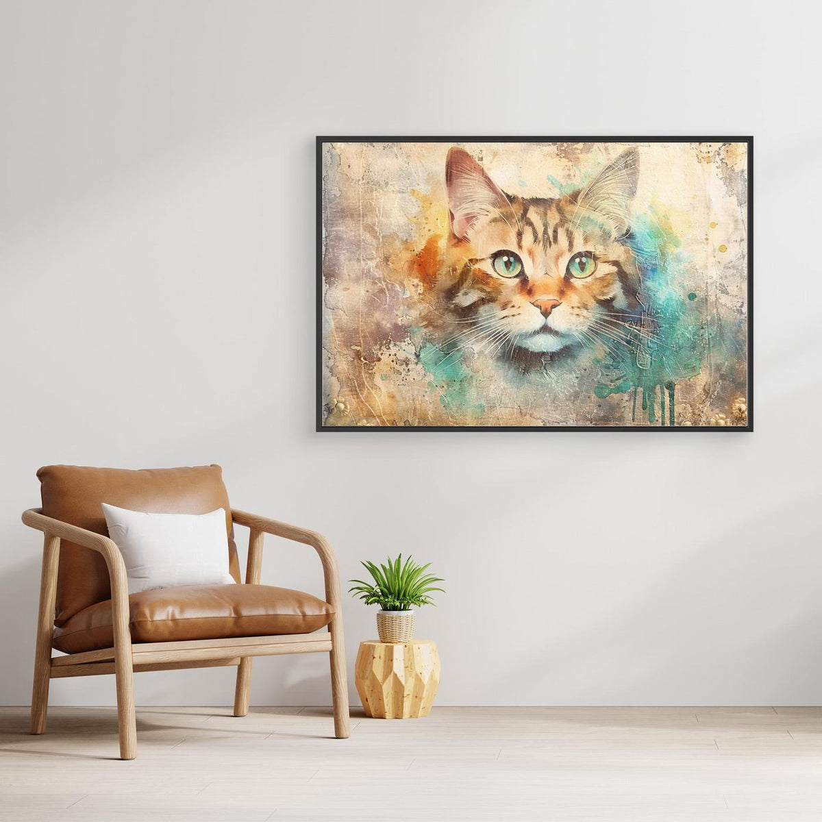 Cat Animal Vintage Art Illustration Wallart 01 by Rafal Kulik