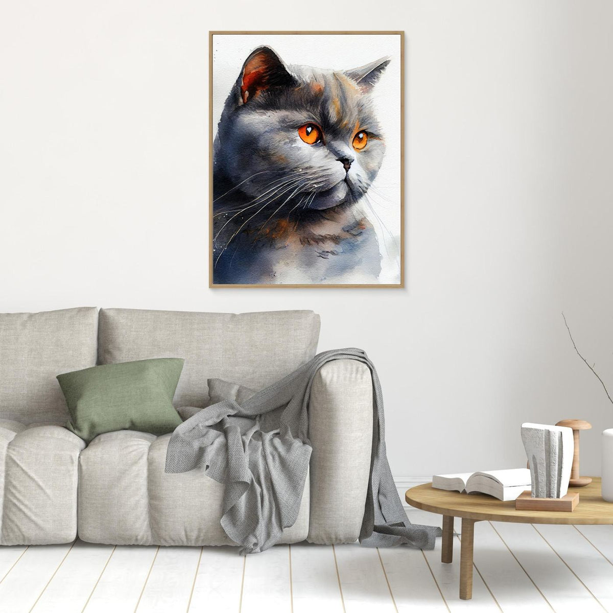 Cat watercolor painting animal by Justyna Jaszke