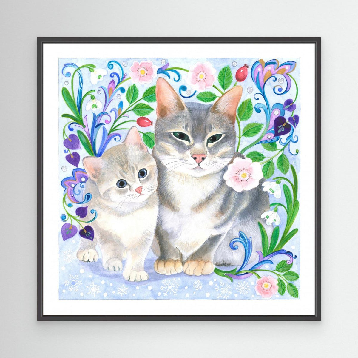 Whimsical Cats and Flowers by Isabelle Brent