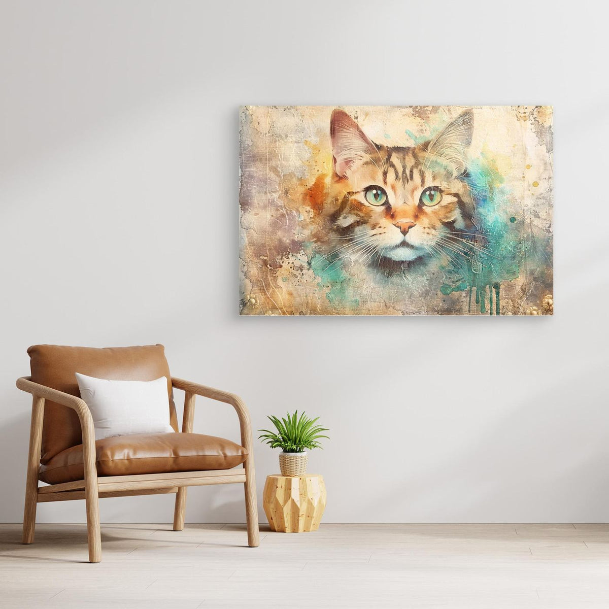 Cat Animal Vintage Art Illustration Wallart 01 by Rafal Kulik