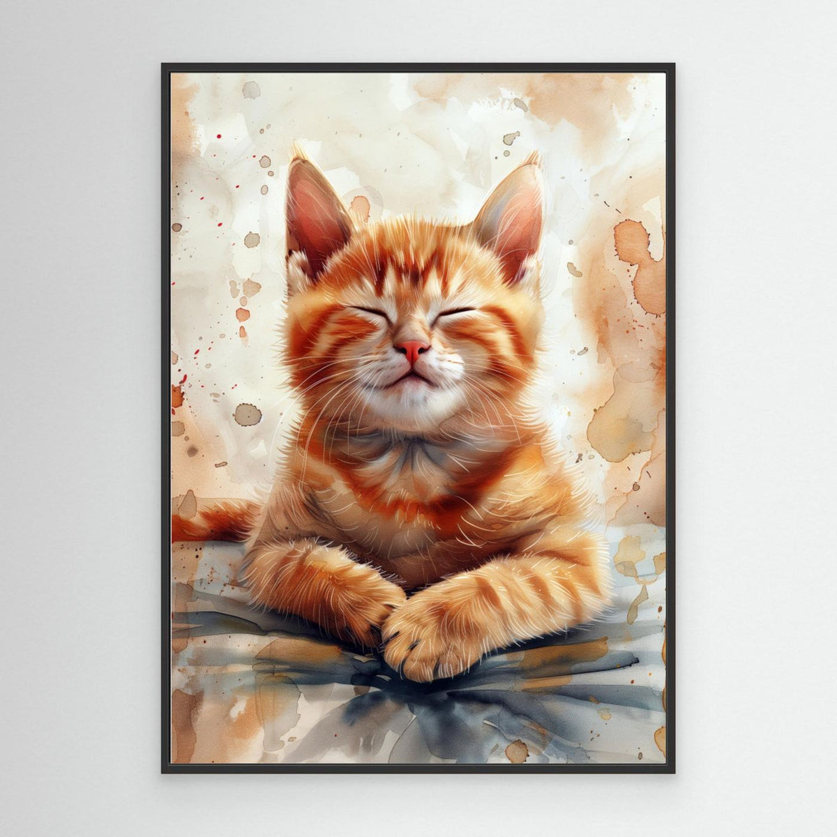 Orange watercolor Kitty (96) by Justyna Jaszke