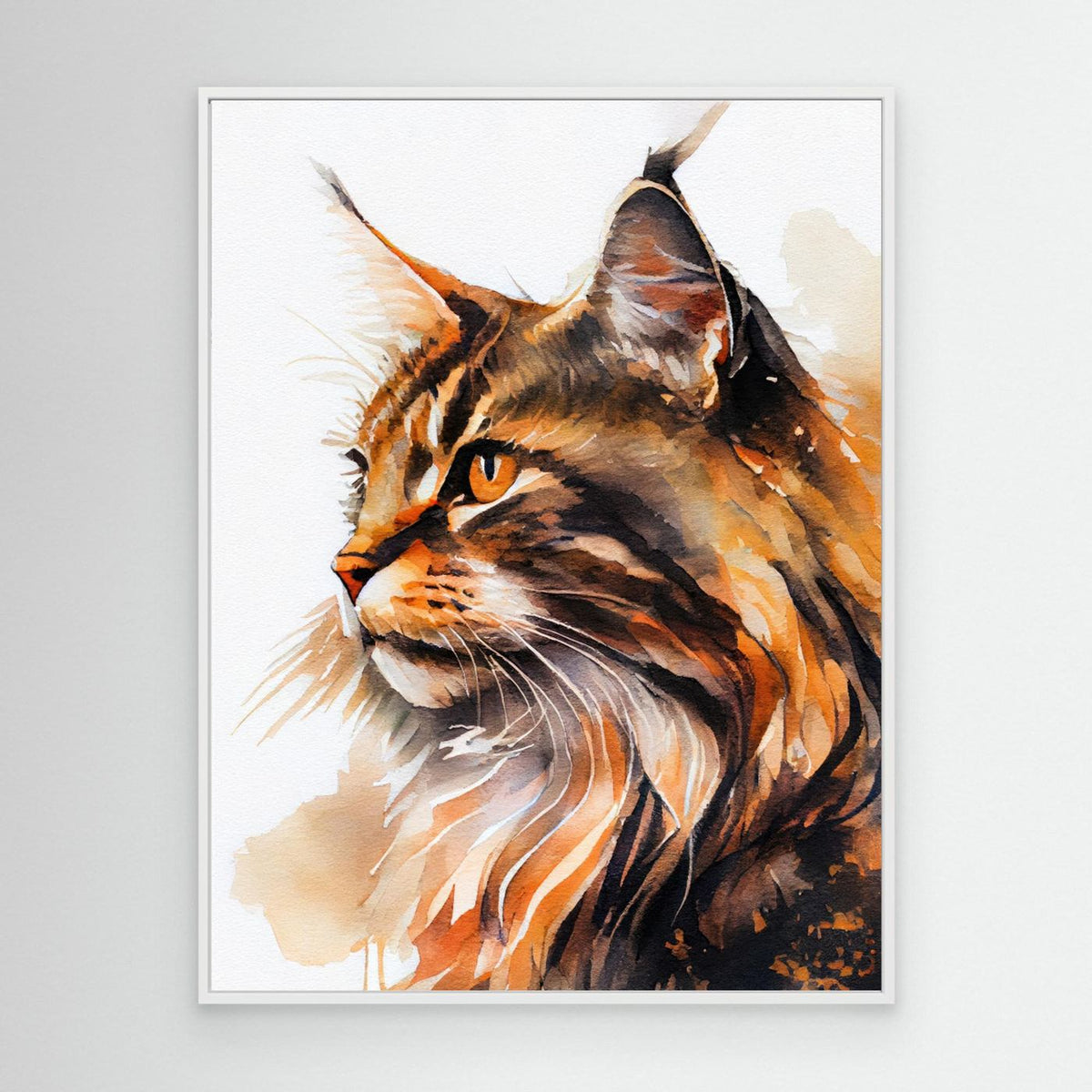 Cat watercolor painting animal by Justyna Jaszke