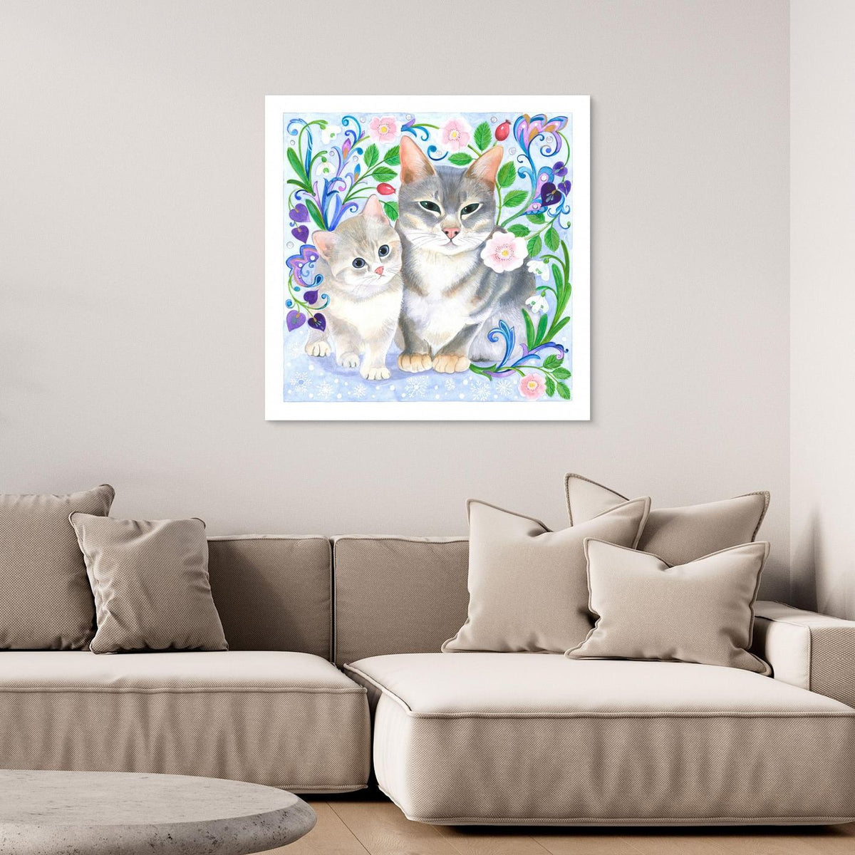 Whimsical Cats and Flowers by Isabelle Brent