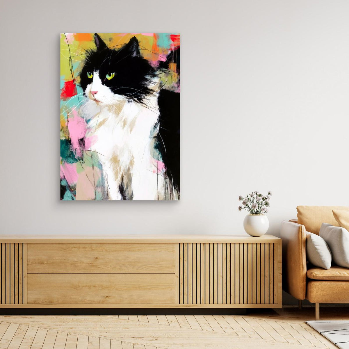 Colorful Cat Portrait by Justyna Jaszke