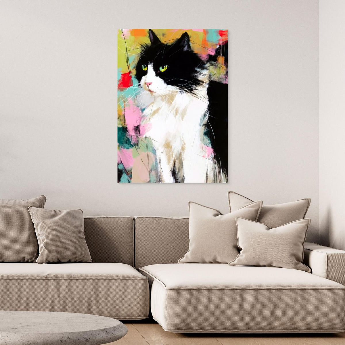 Colorful Cat Portrait by Justyna Jaszke