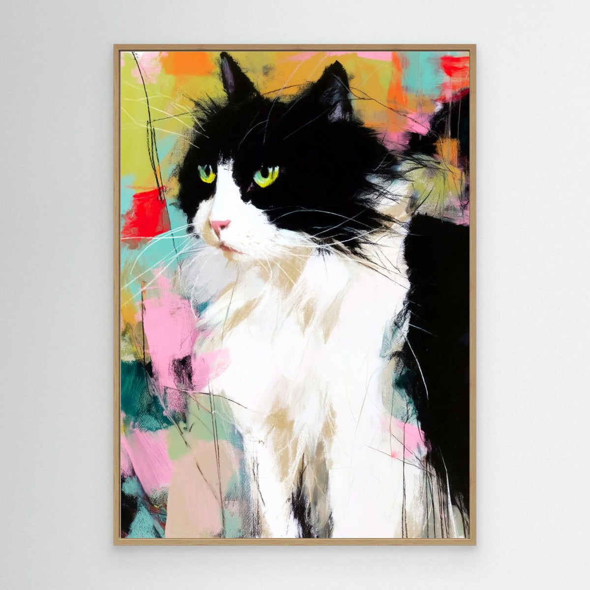 Colorful Cat Portrait by Justyna Jaszke