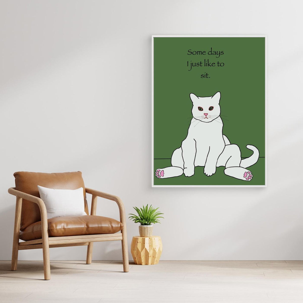 White cat with quote by Sharyn Bursic