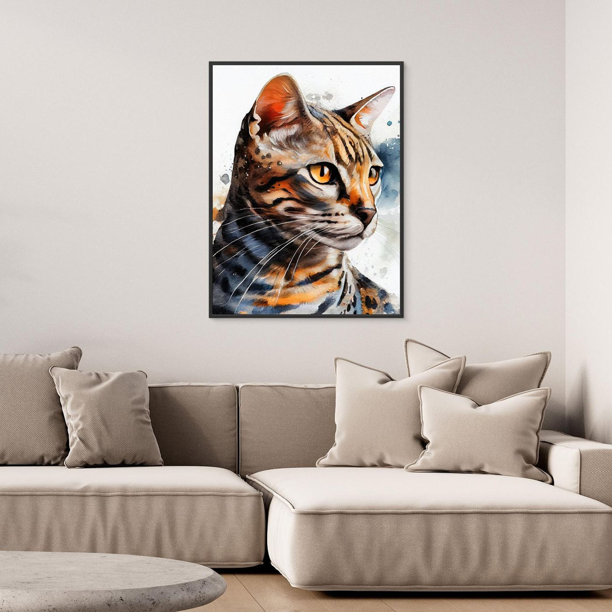 Cat watercolor painting animal by Justyna Jaszke