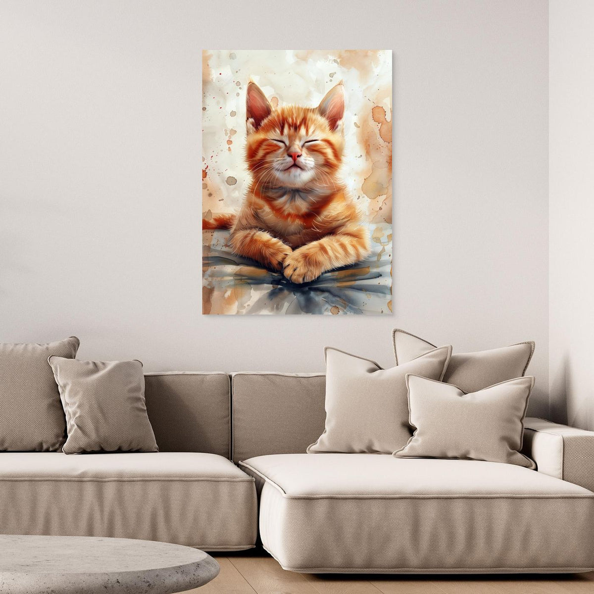 Orange watercolor Kitty (96) by Justyna Jaszke